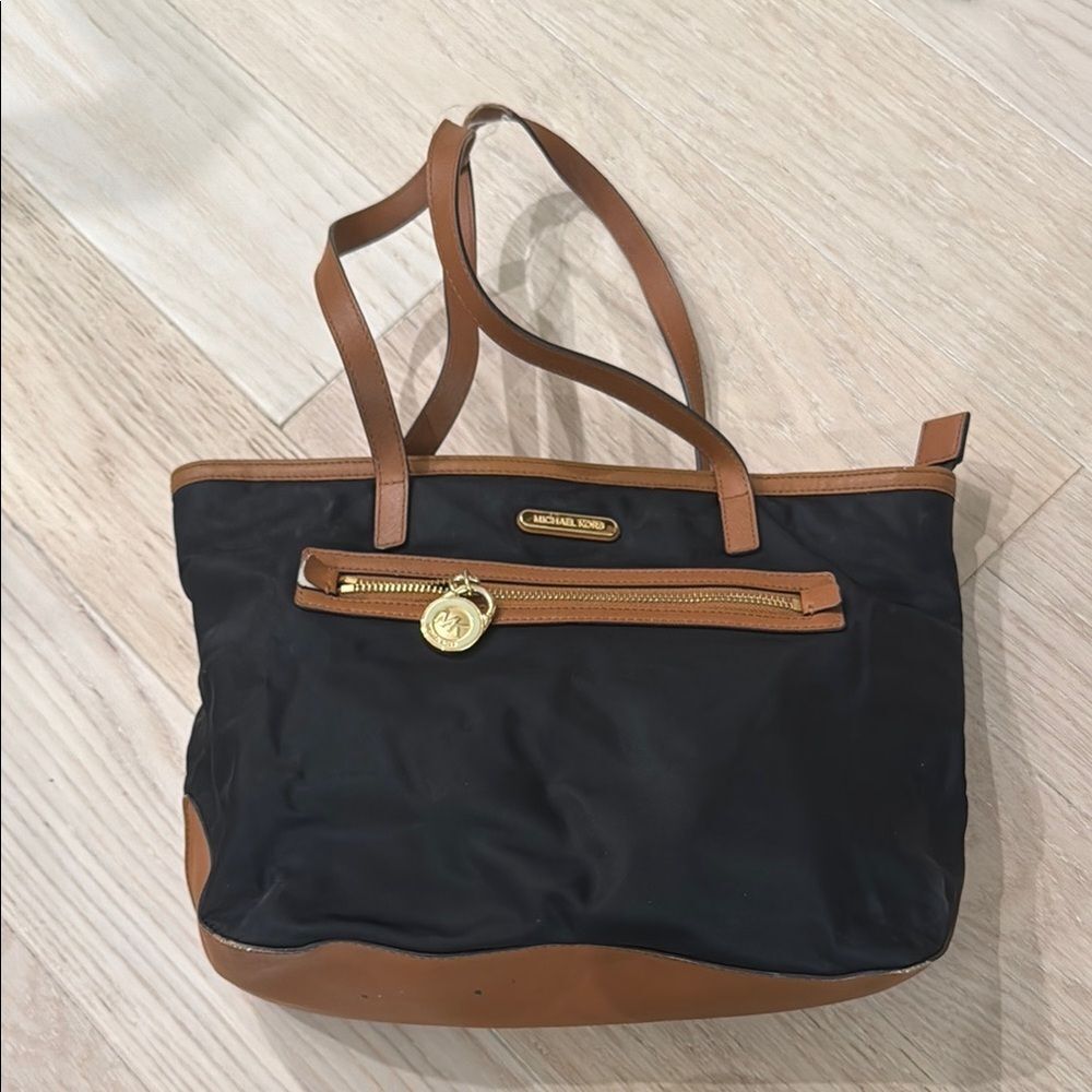 Michael Kors Black and Tan Tote Bag